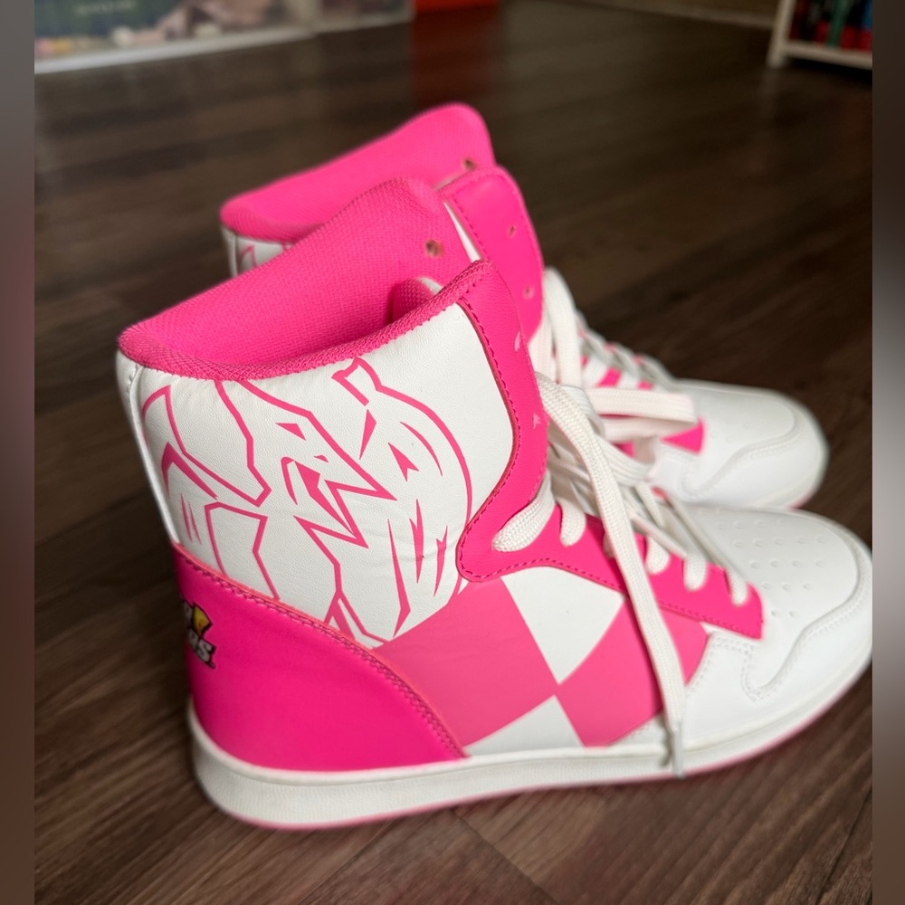 Pink Power Rangers Costume Fun.Com Adult Sneakers - Picture 2 of 7